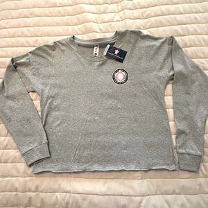 Simply Southern Heather Gray Sweatshirt with Pink Logo
